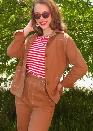 1950s Reproduction Jeans in Brown by Astro Bettie