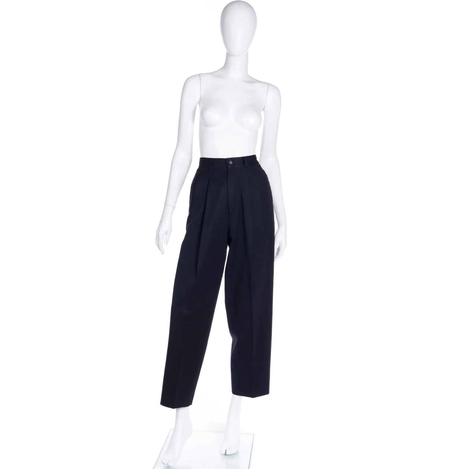 1989 Isaac Mizrahi Vintage High Waisted Black Wool Trousers