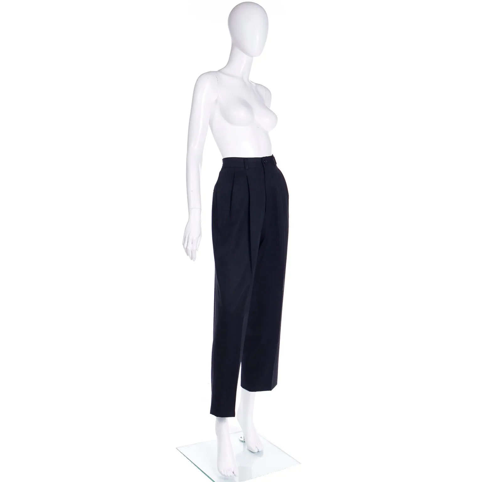 1989 Isaac Mizrahi Vintage High Waisted Black Wool Trousers