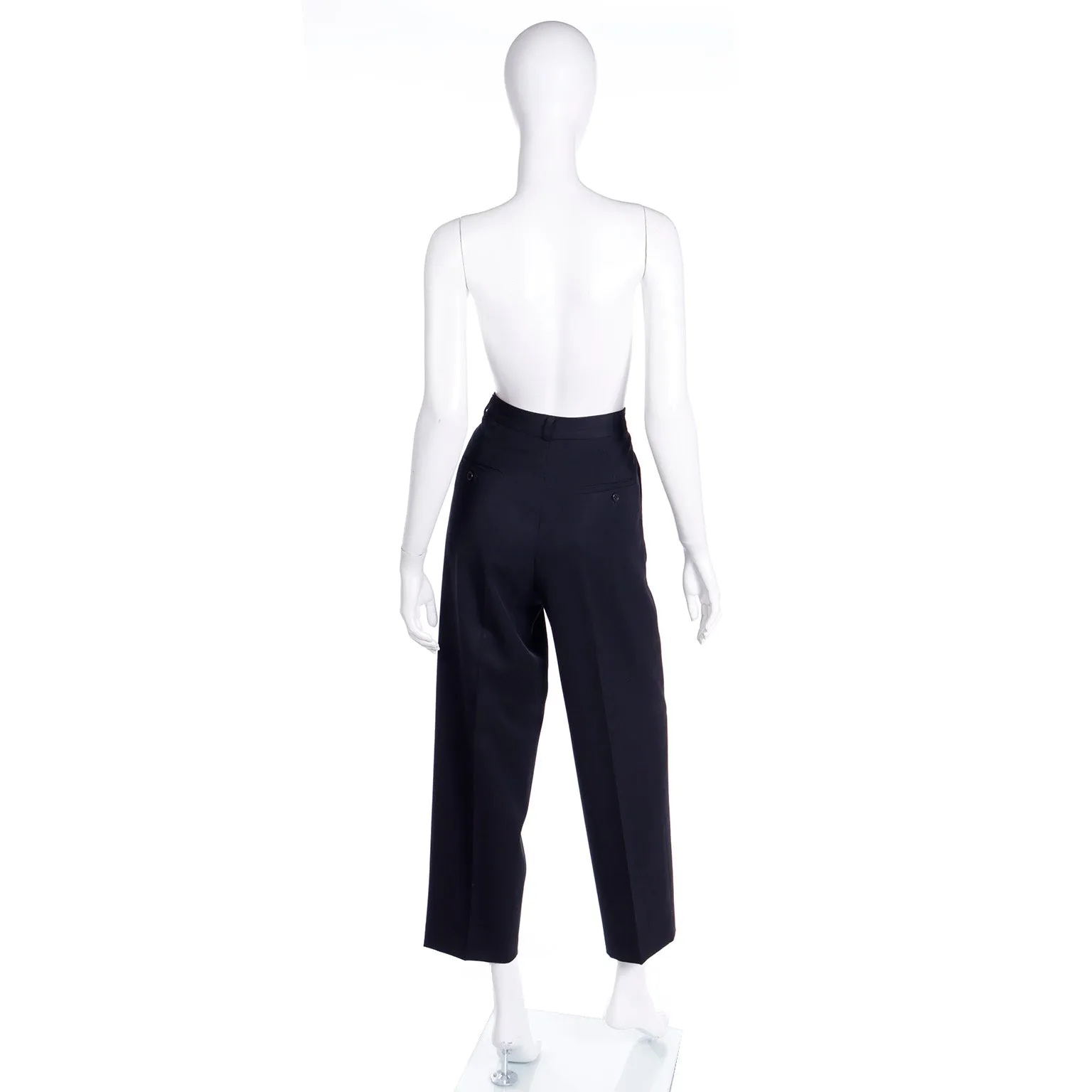 1989 Isaac Mizrahi Vintage High Waisted Black Wool Trousers