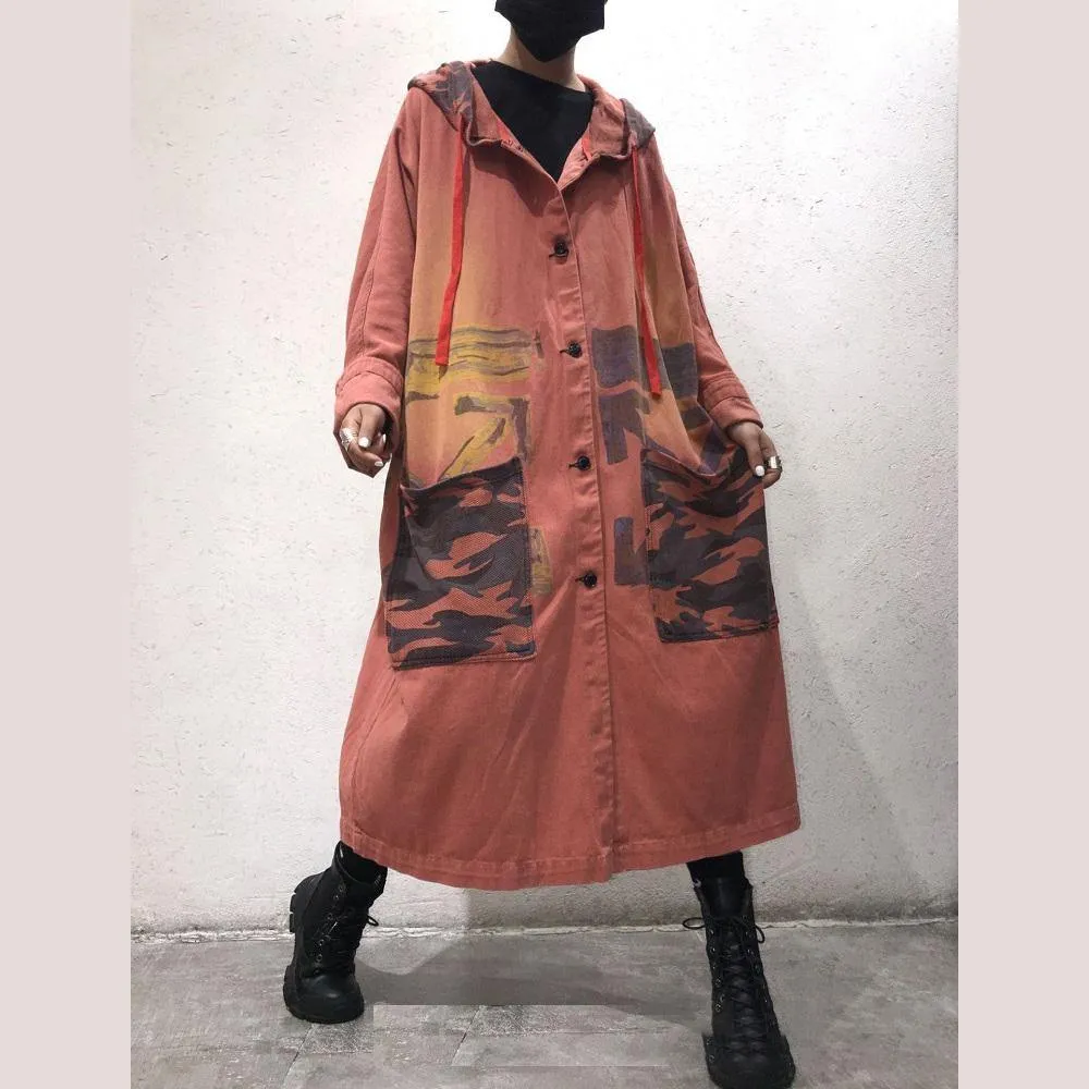 Art Green Baggy Hooded Coats