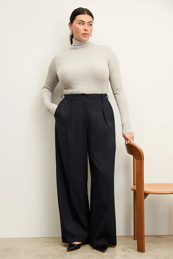 Axam Turtleneck - Ribbed Pima Cotton :: Gray Melange