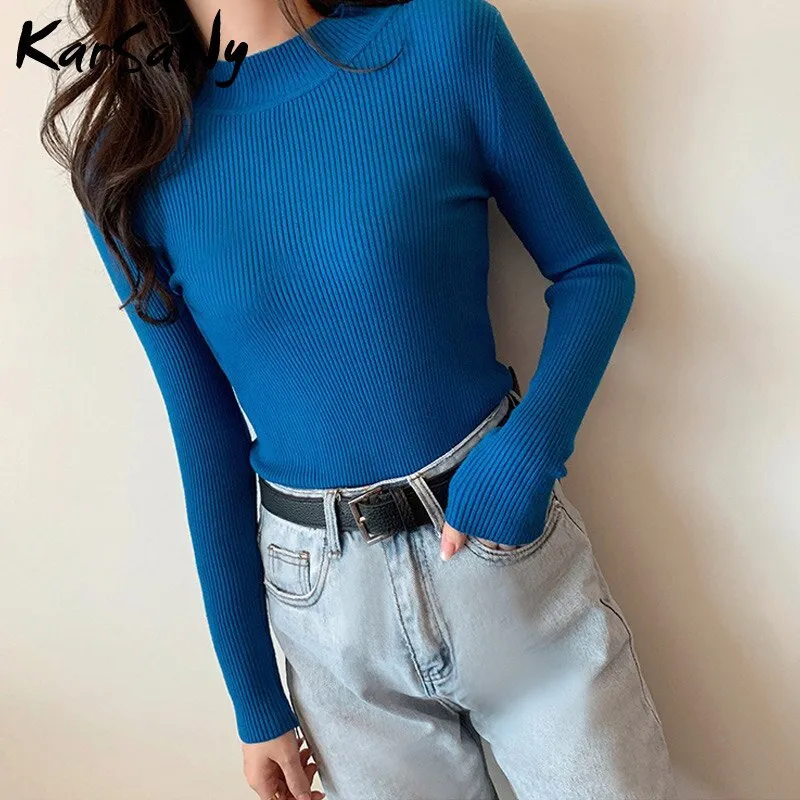 Back To School Autumn Women Sweaters And Pullovers Turtleneck Slim Women's Jumper White Knitted Tops Winter Ladies Sweater Woman 2022 Korean