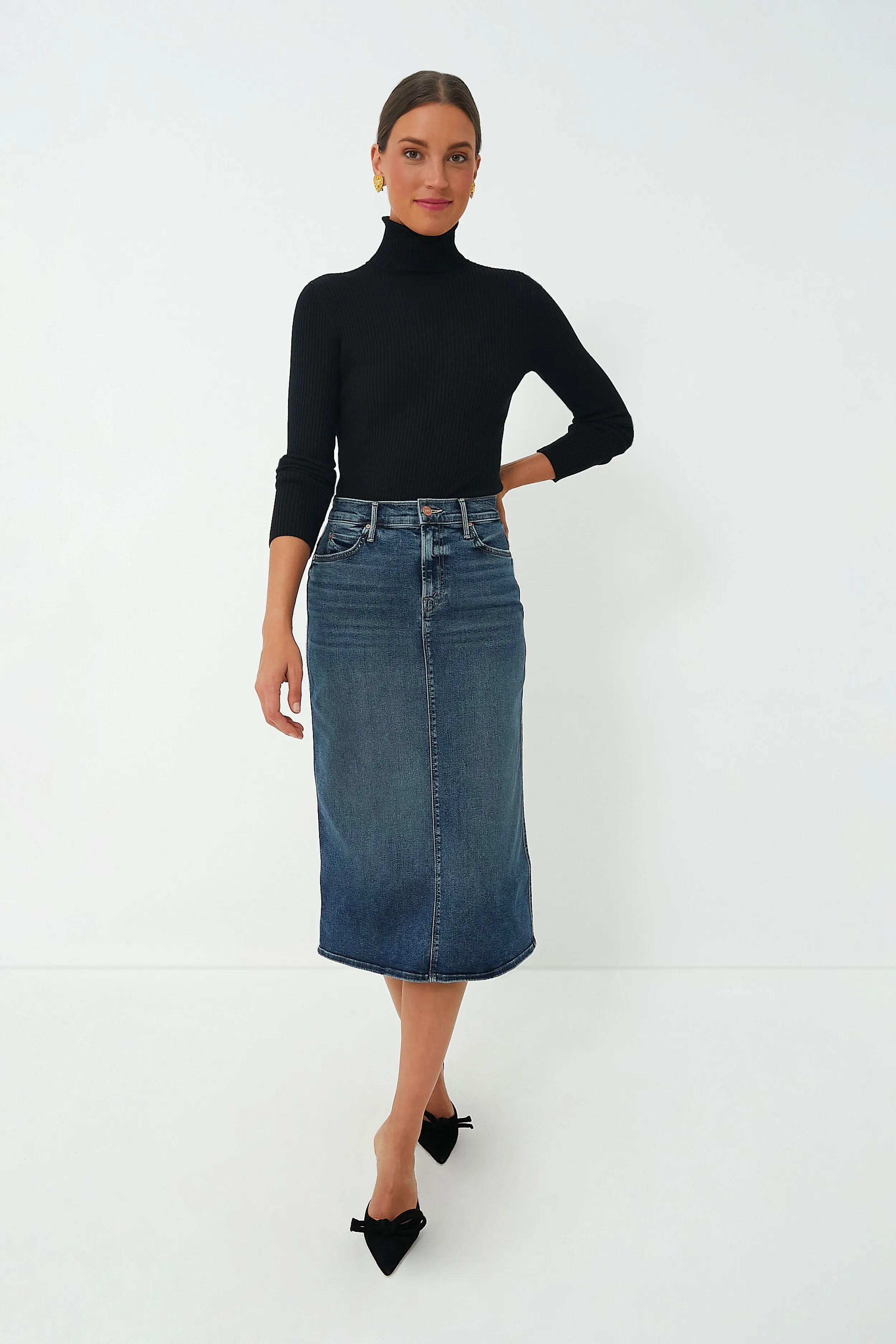 Black Sonia Ribbed Turtleneck