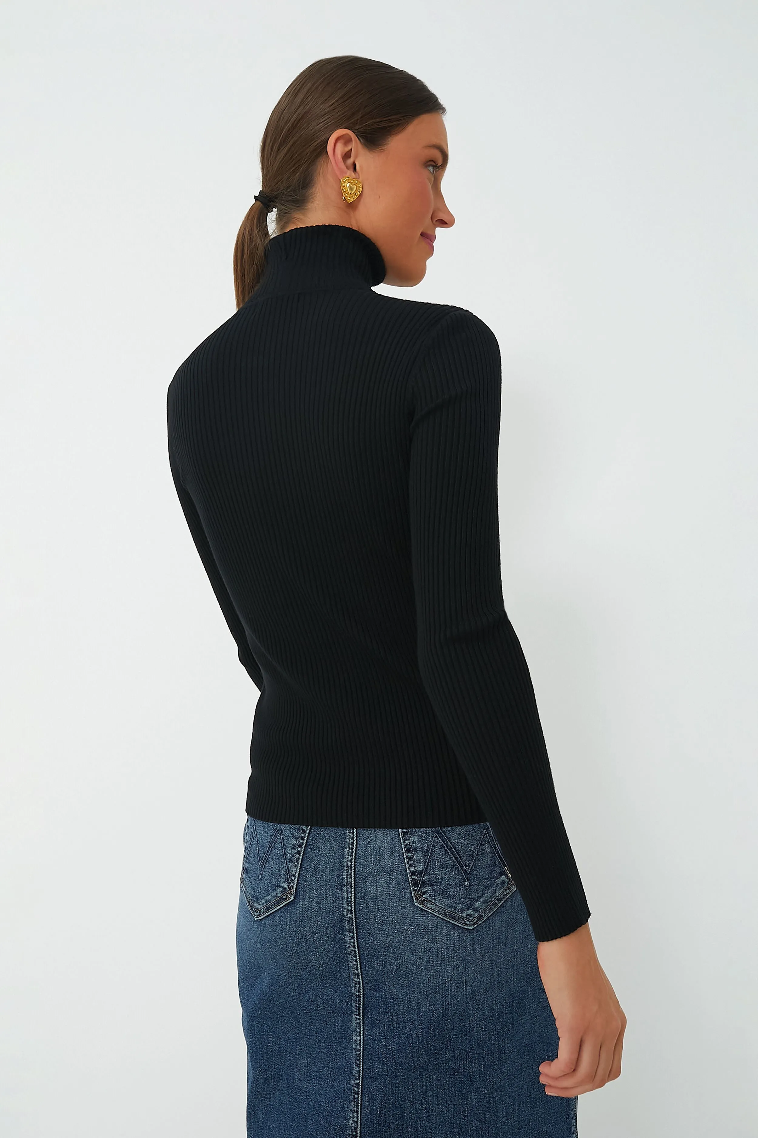 Black Sonia Ribbed Turtleneck