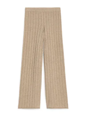 Cashmere-wool rib trousers