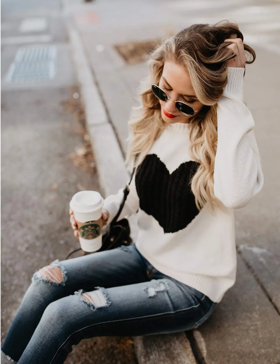 Crazy for Love Knitted Heart Sweater