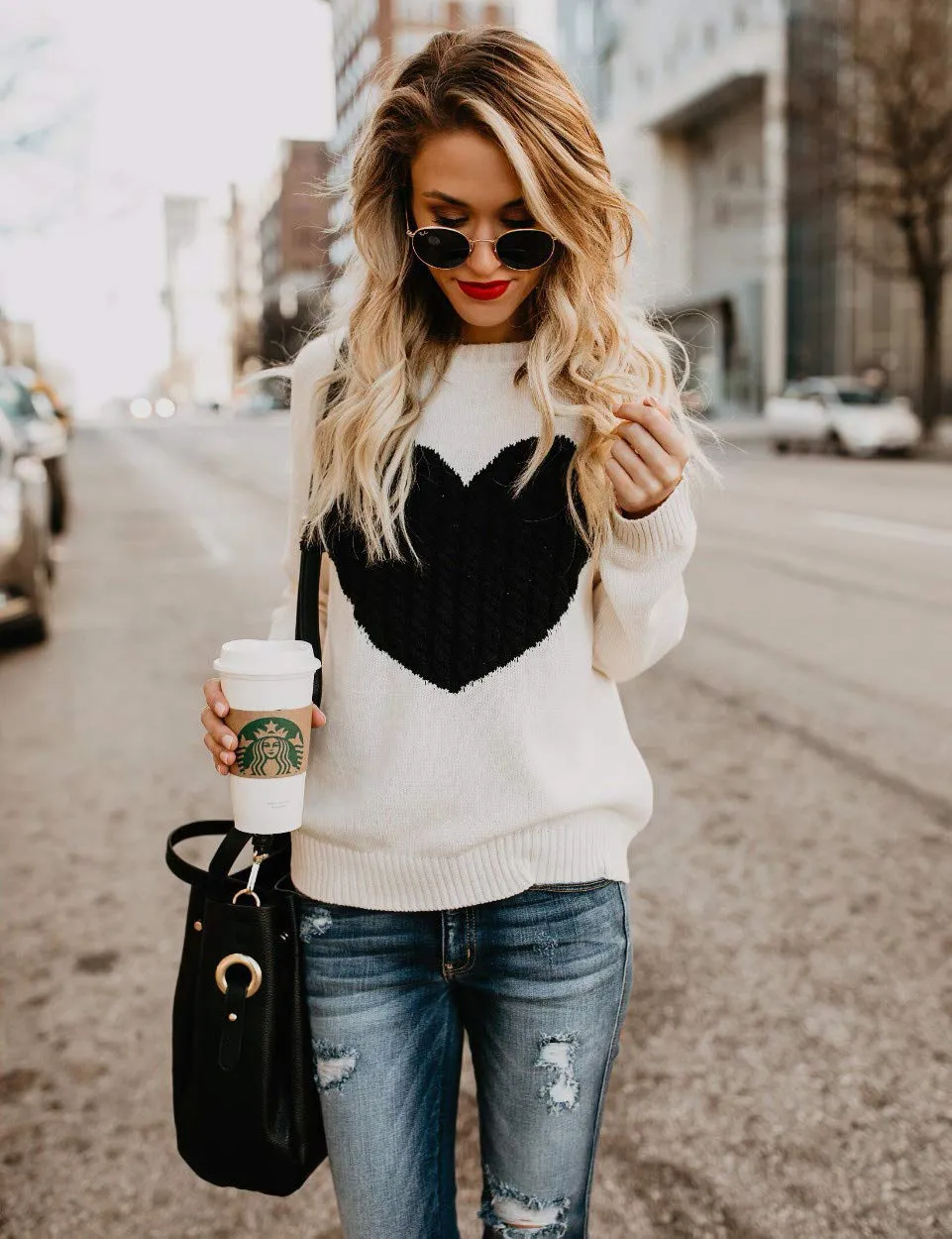 Crazy for Love Knitted Heart Sweater