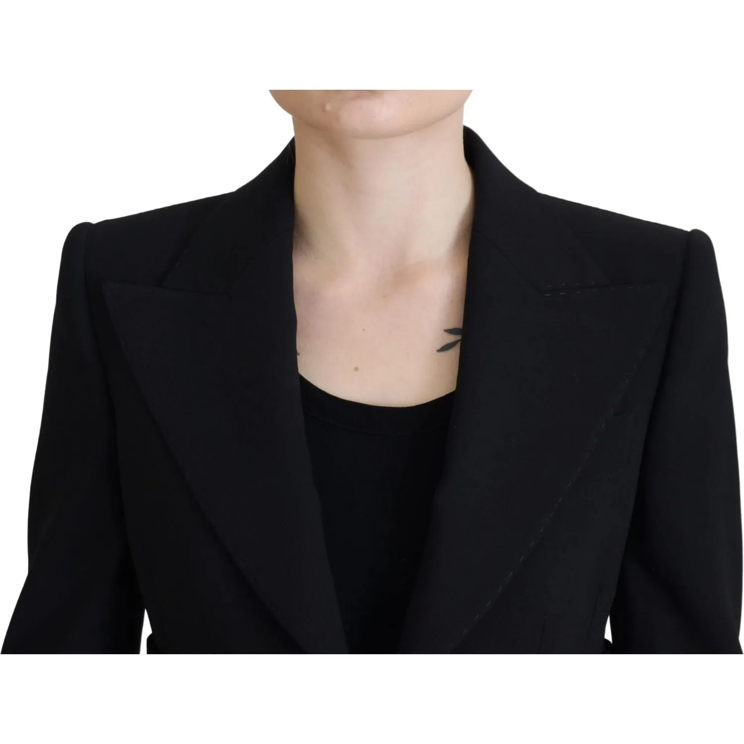 Dolce & Gabbana Elegant Black Stretch Wool Blazer