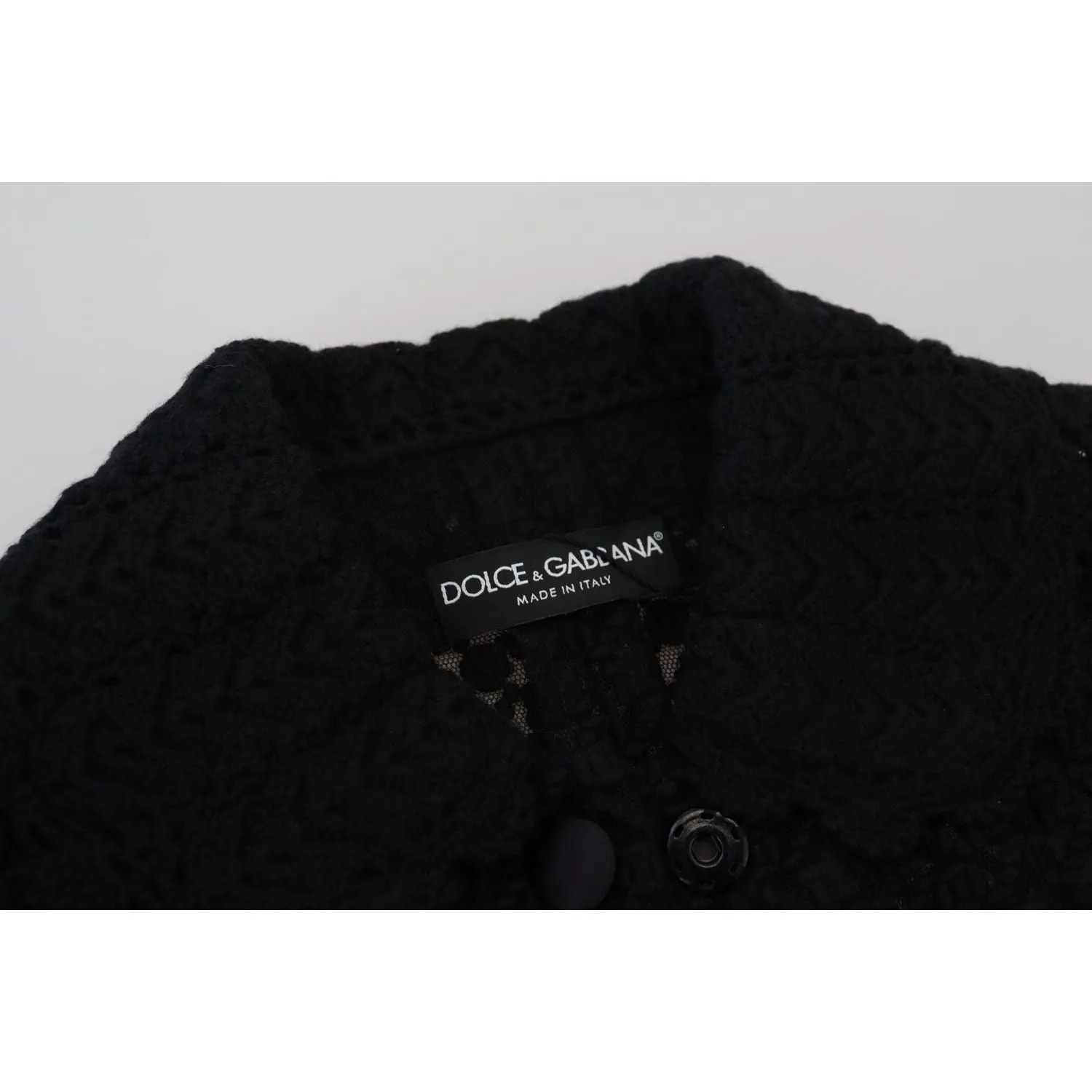 Dolce & Gabbana Elegant Black Wool Blend Button Down Jacket