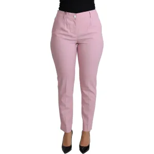 Dolce & Gabbana Elegant Pink High-Waisted Wool Trousers