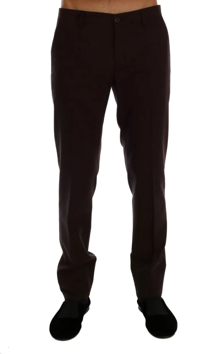 Dolce & Gabbana Elegant Slim Fit Formal Trousers in Purple