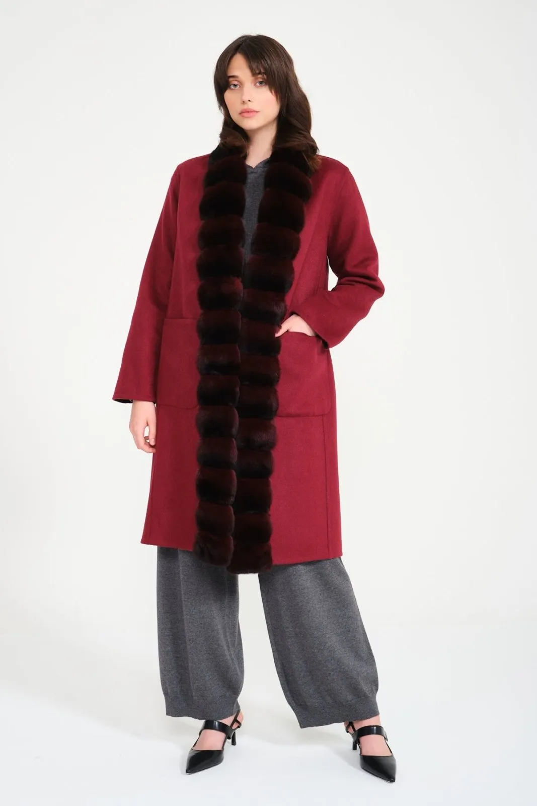 Double Face Long Cashmere and Wool Coat