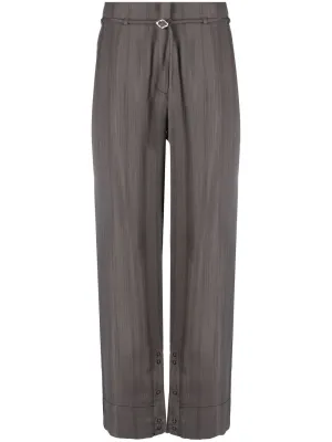 DRAPEY STRIPE SLIM MID-HIGH WAISTED PANT