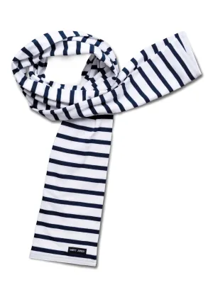 Eve striped scarf - in light cotton (NEIGE/MARINE)