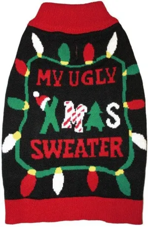 Fashion Pet Black Ugly XMAS Dog Sweater - X-Large