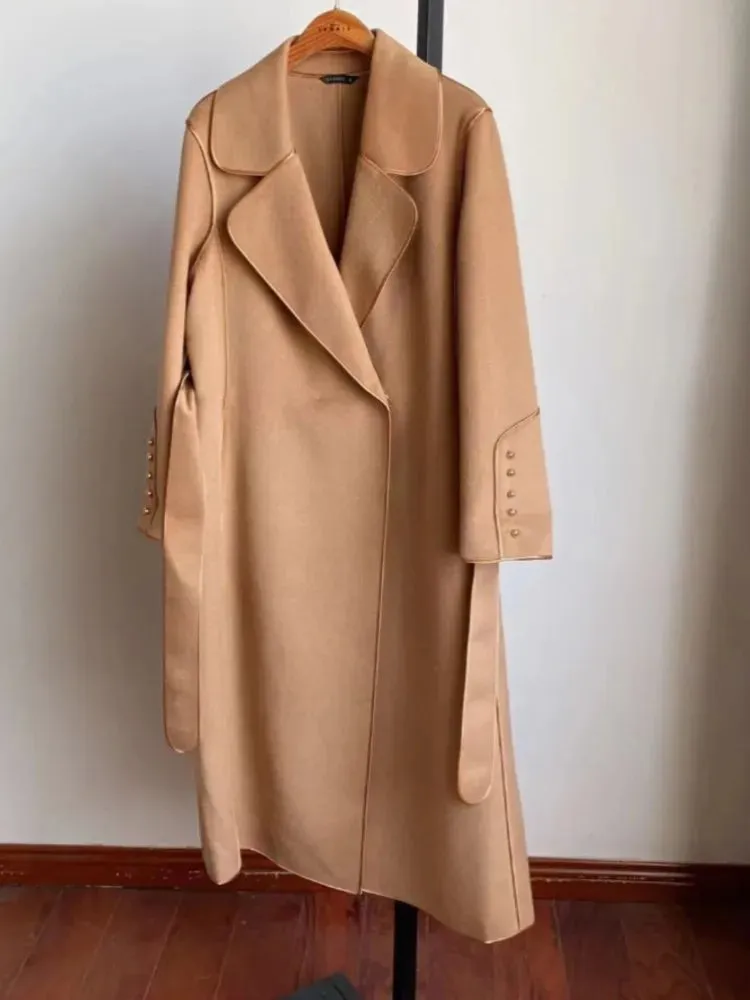 Fashion Wool Winter Solid Single Elegant Casual New Coat