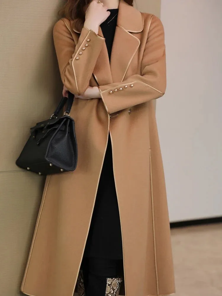 Fashion Wool Winter Solid Single Elegant Casual New Coat