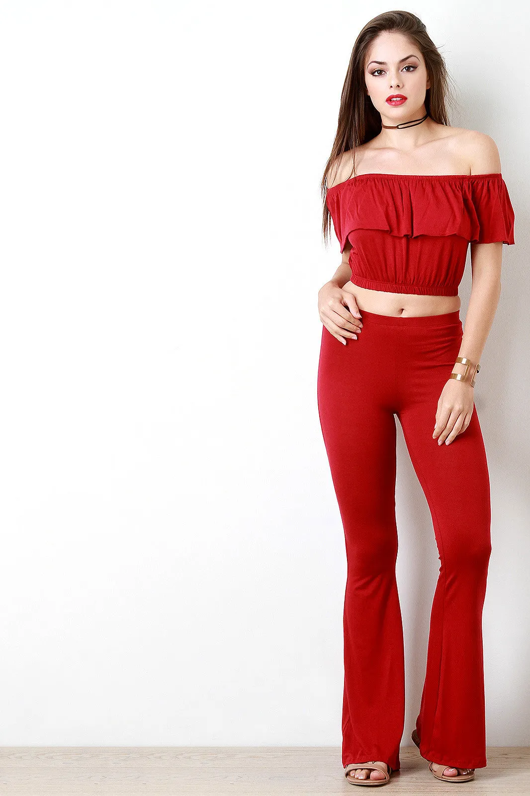 Flare Cut High Waisted Pants