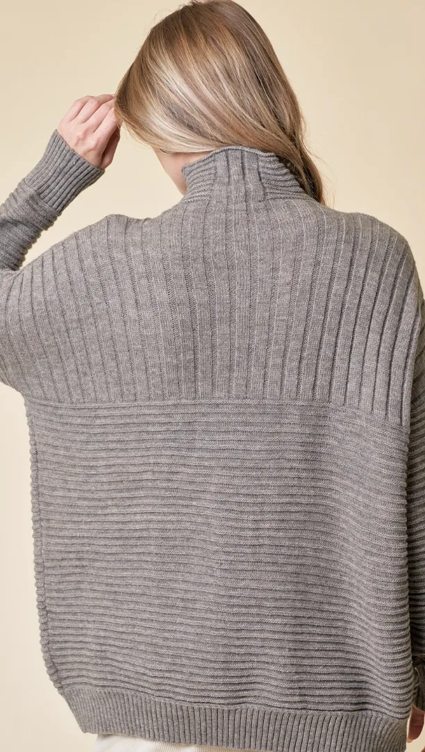 Greige Turtleneck Sweater