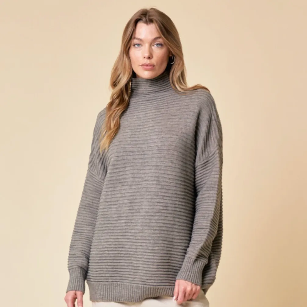 Greige Turtleneck Sweater