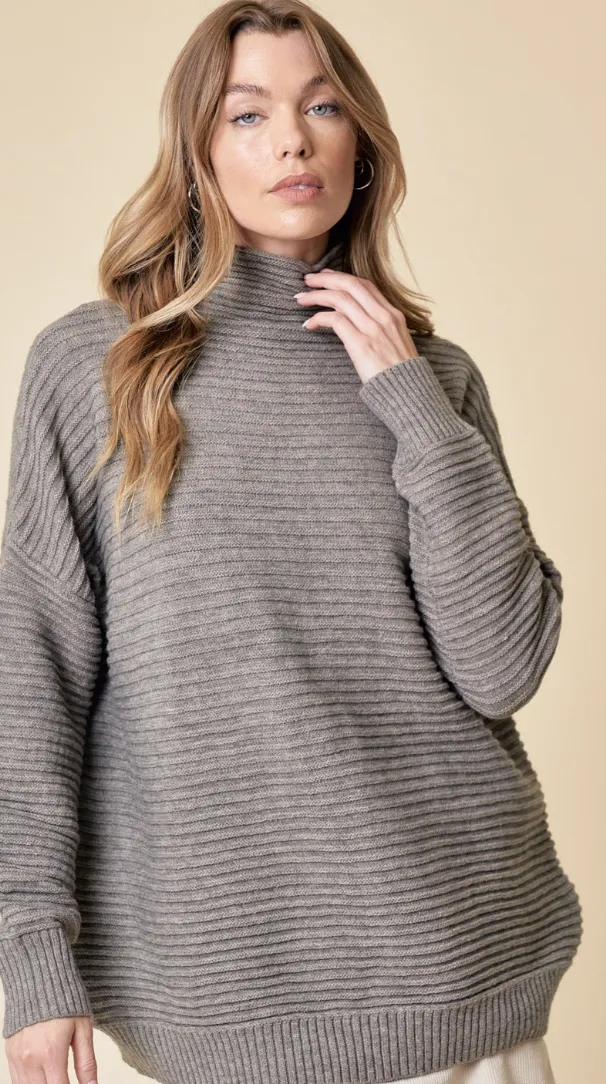 Greige Turtleneck Sweater