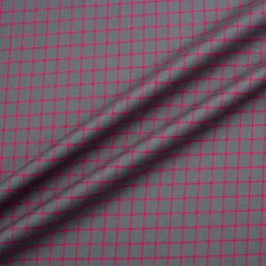 Grey & Bright Pink Checkered Pure Wool