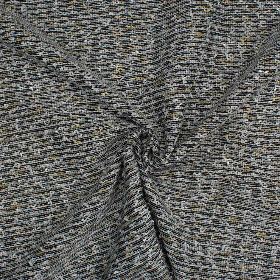 Grey Shaded Metallic Tweed Bouclé