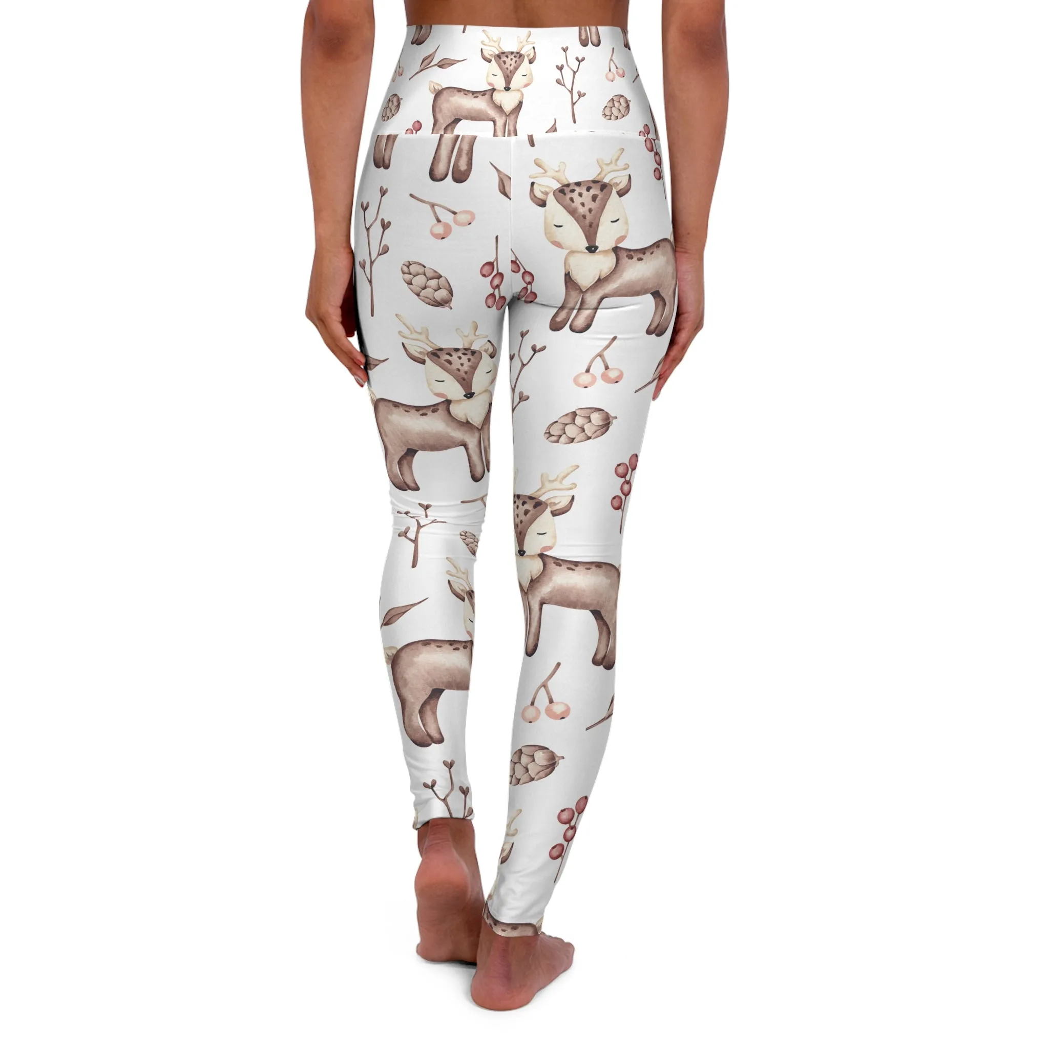 High Waisted Yoga Leggings, Deer