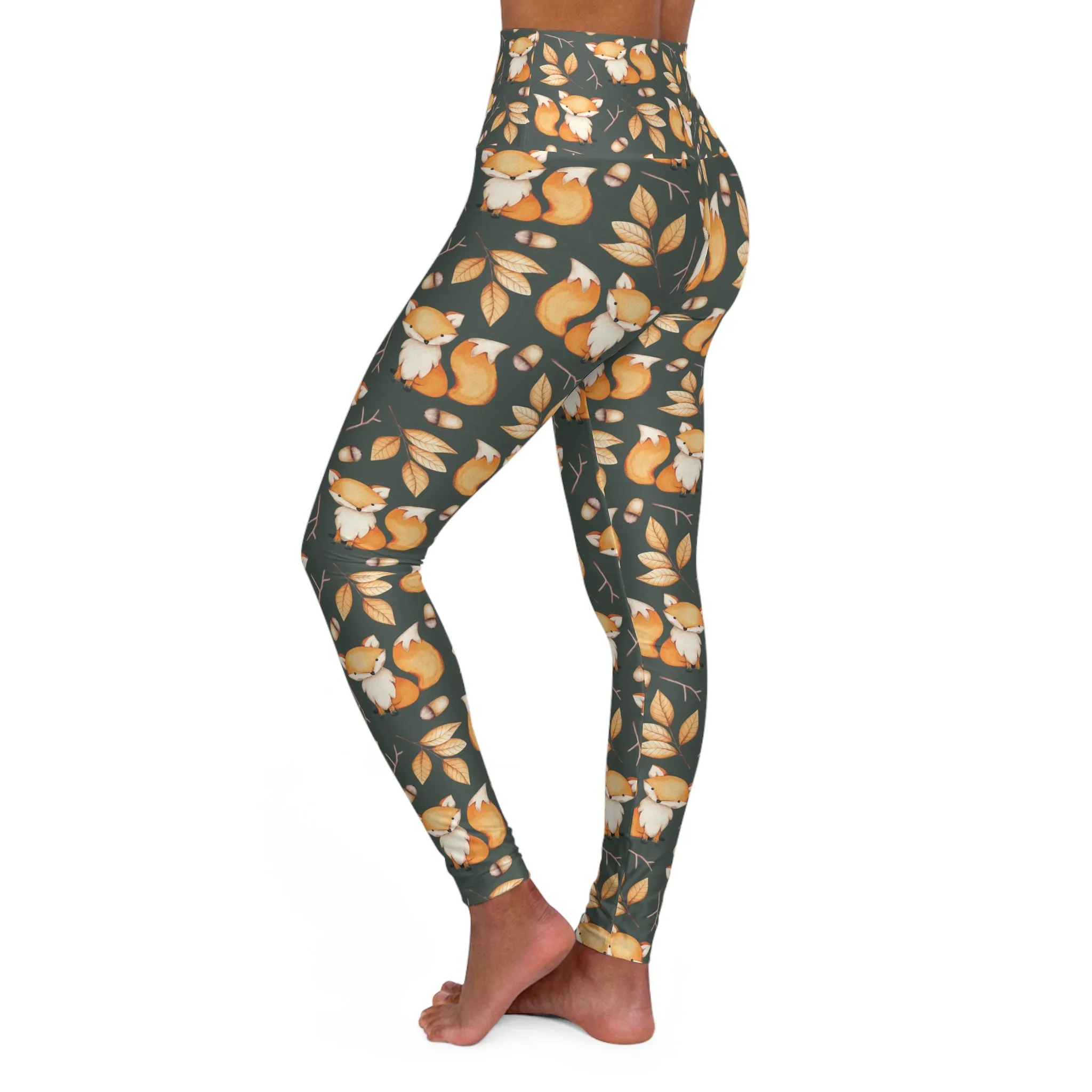 High Waisted Yoga Leggings, Fox