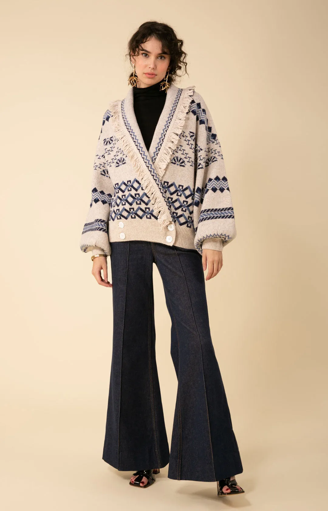 Ines Wrap Jacquard Sweater