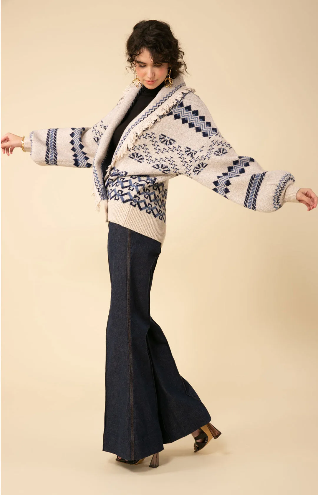 Ines Wrap Jacquard Sweater