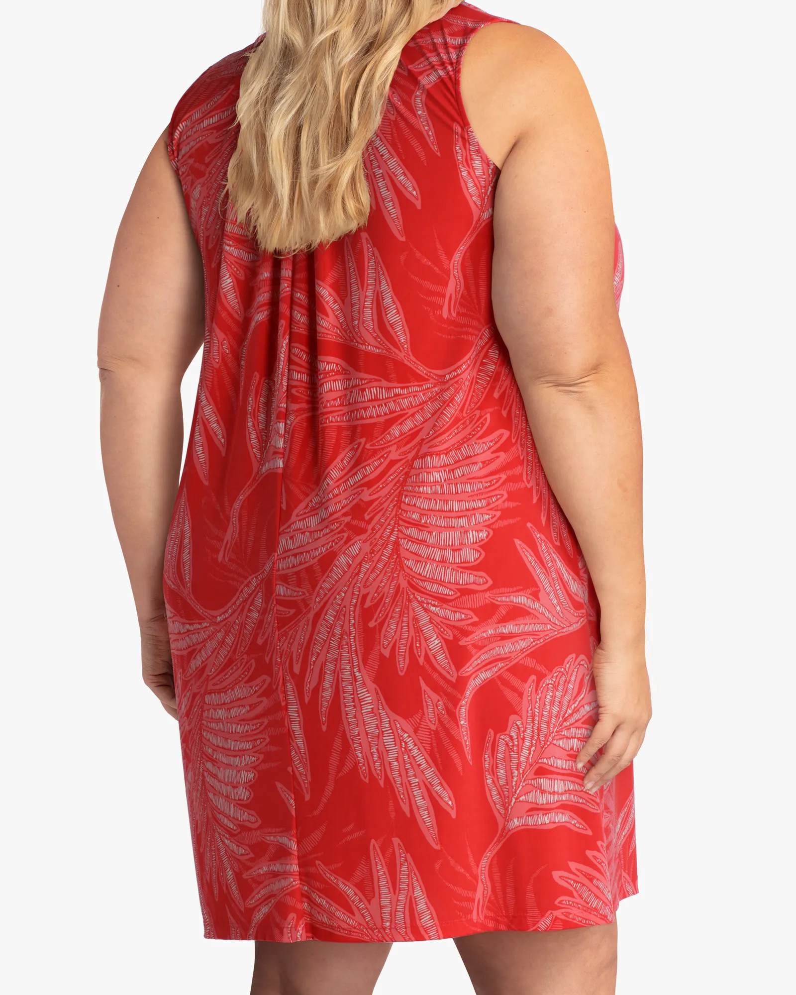 Jasmin Shift Dress | Coral / White