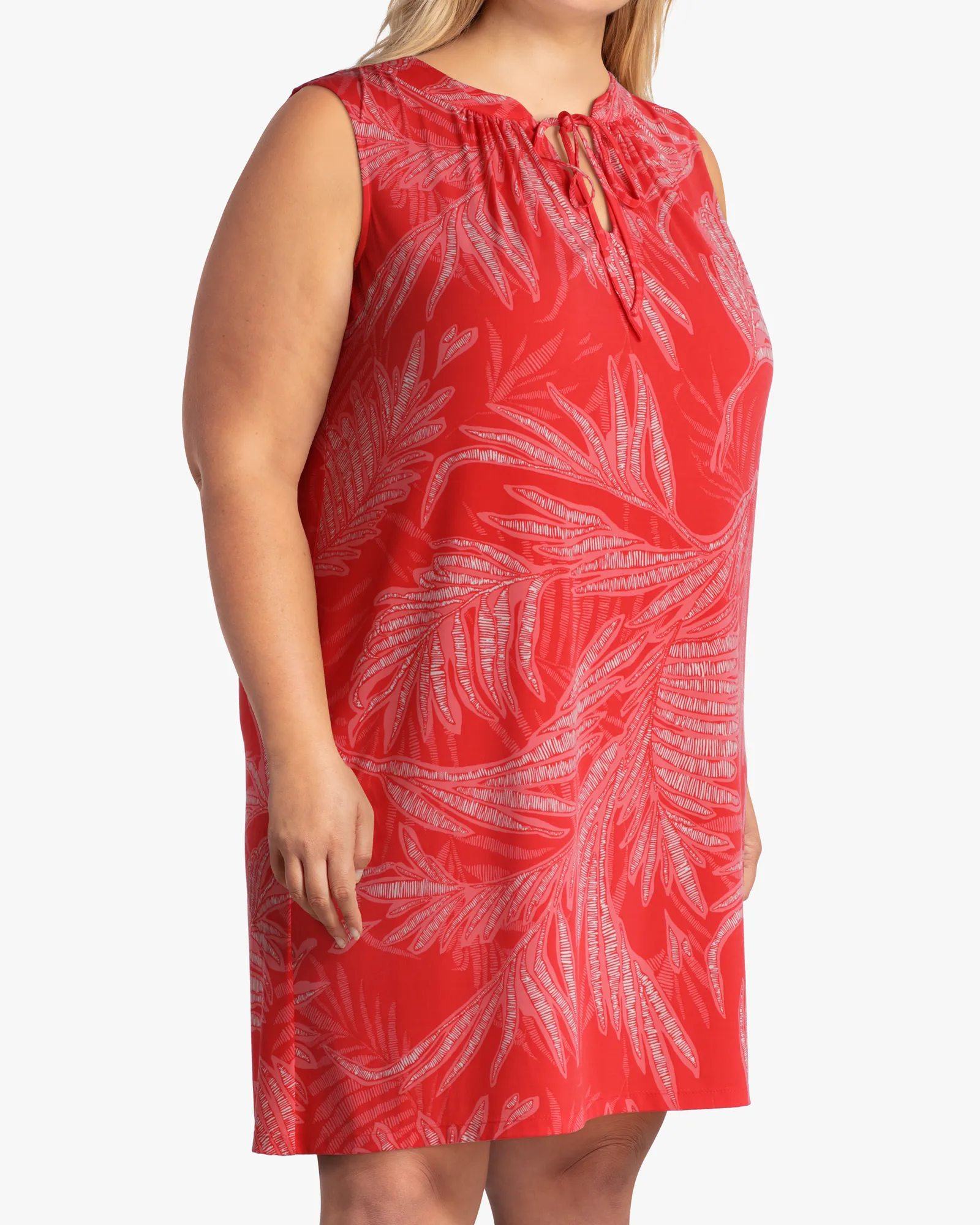 Jasmin Shift Dress | Coral / White