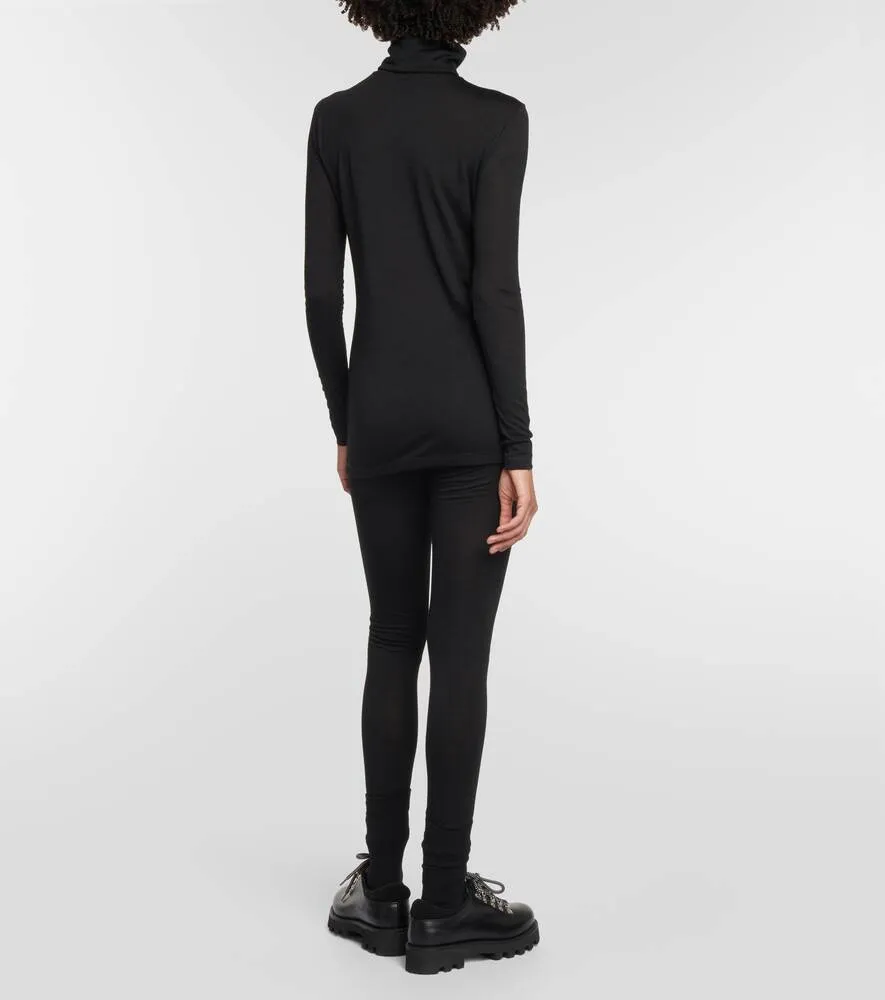 JIL SANDER turtleneck sweater with logo, black