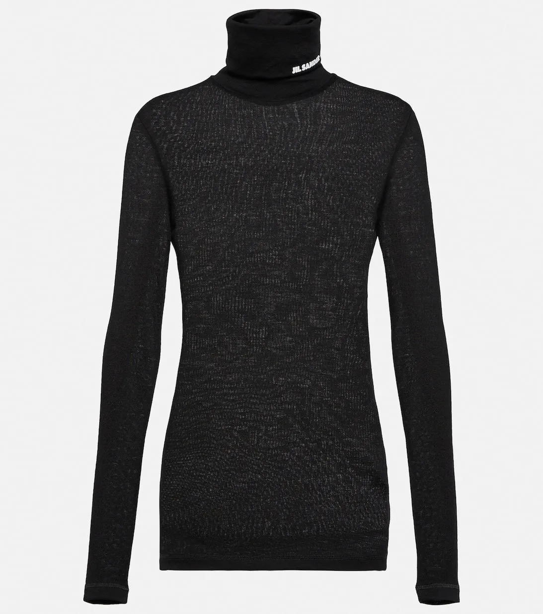 JIL SANDER turtleneck sweater with logo, black