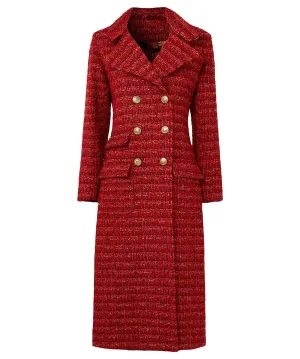 Joe Browns 12 Burnt Orange Maya Tweed Maxi Coat