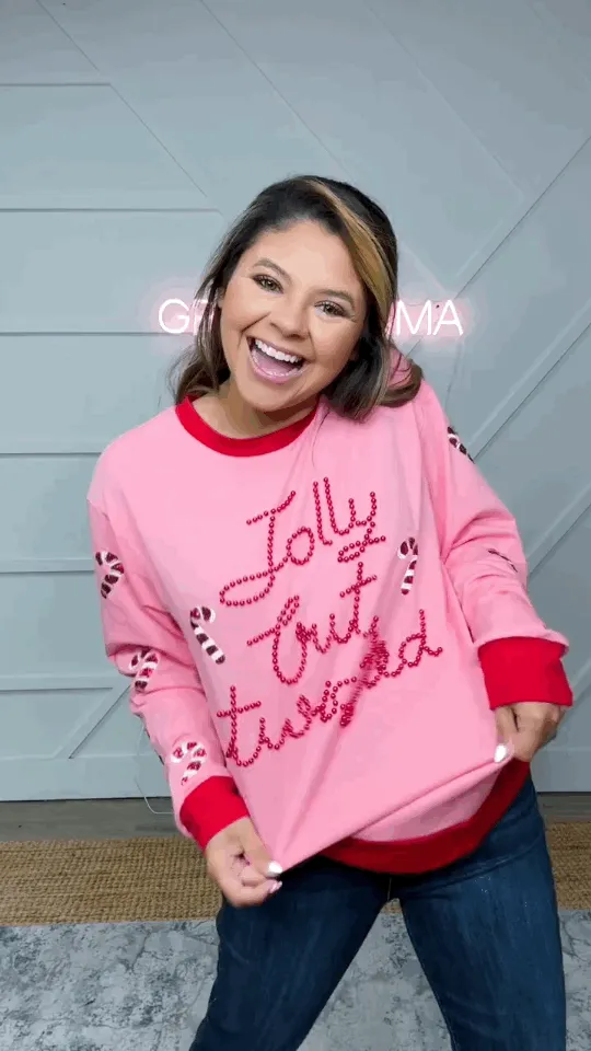 Jolly but Twisted Pink Sweatshirt