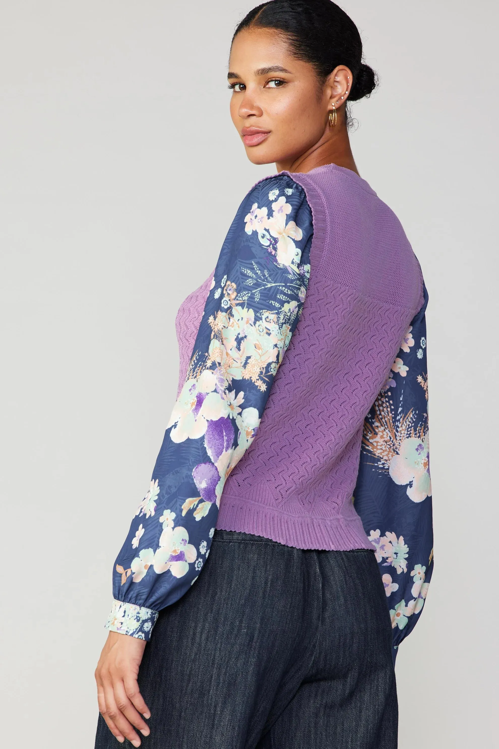 Lilac Combo Sleeve Sweater