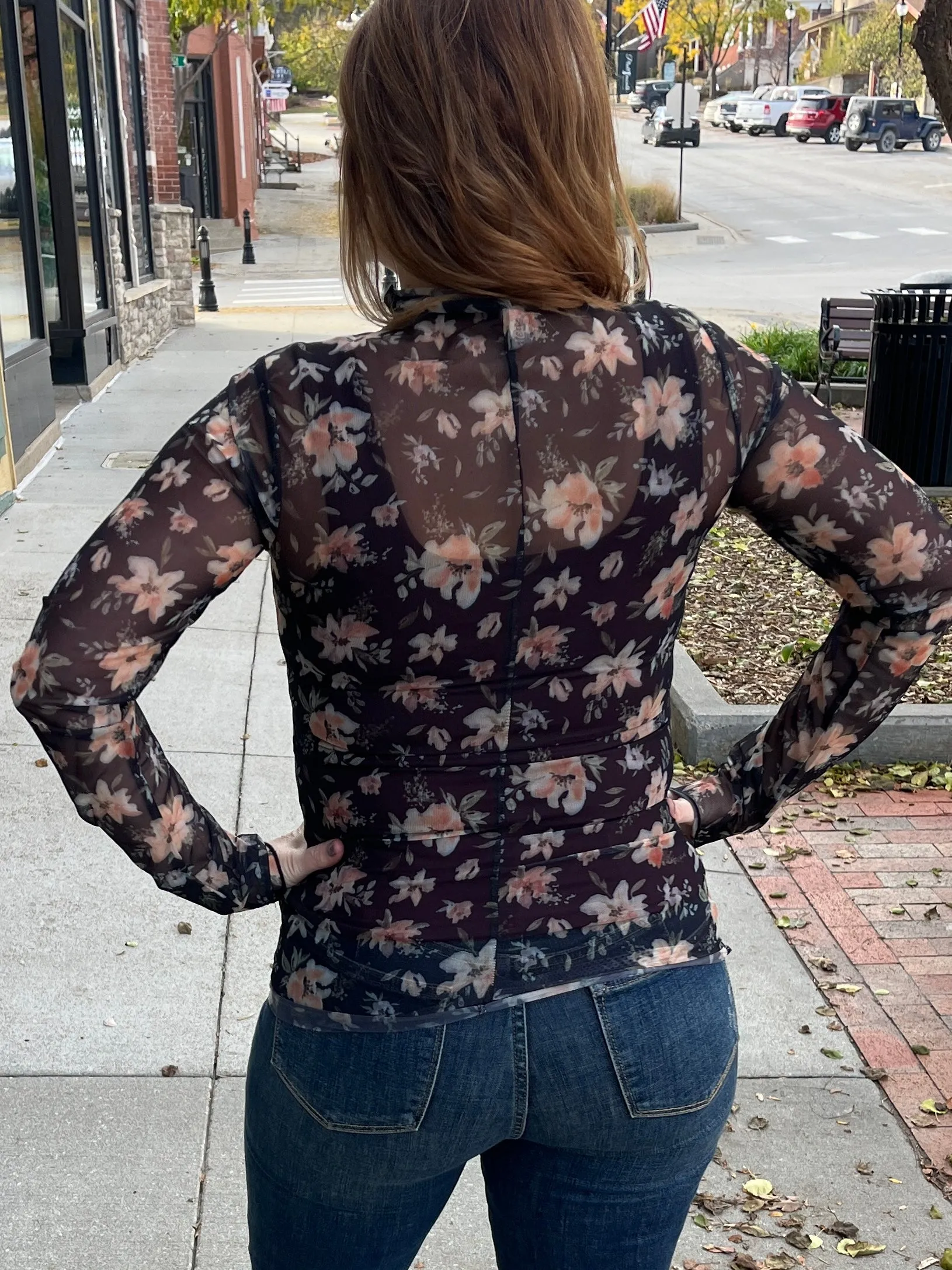 Mesh Long Sleeve Layer - Floral