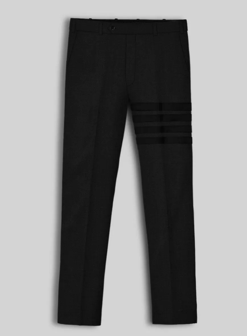 Napolean Black Wool Black Bar Trouser