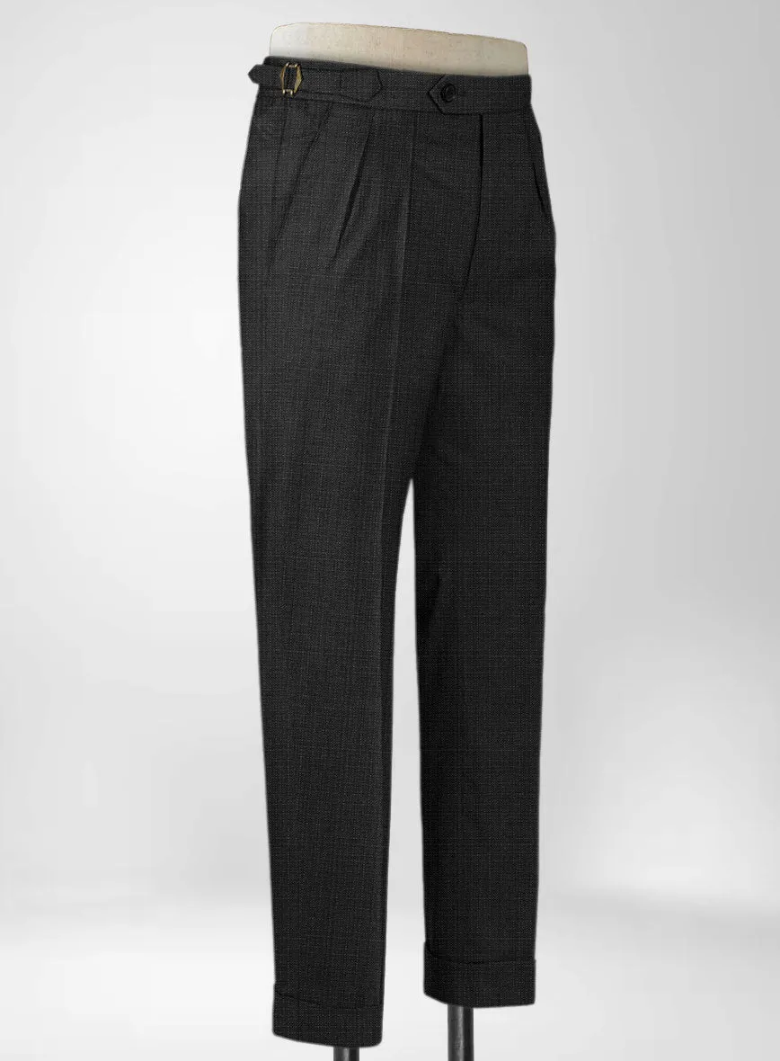 Napolean Bob Weave Charcoal Wool Highland Trousers