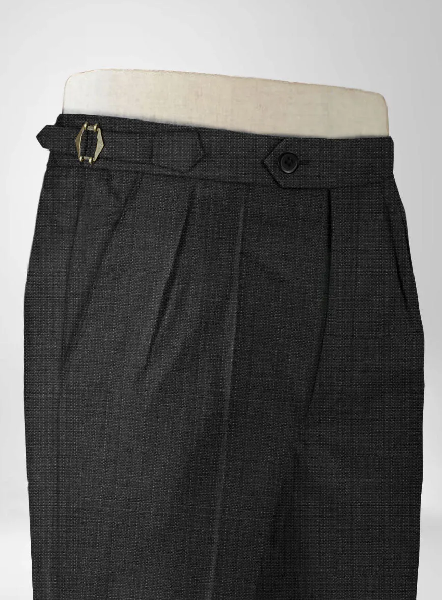 Napolean Bob Weave Charcoal Wool Highland Trousers