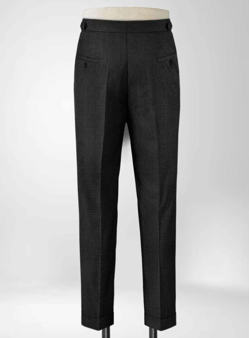 Napolean Bob Weave Charcoal Wool Highland Trousers