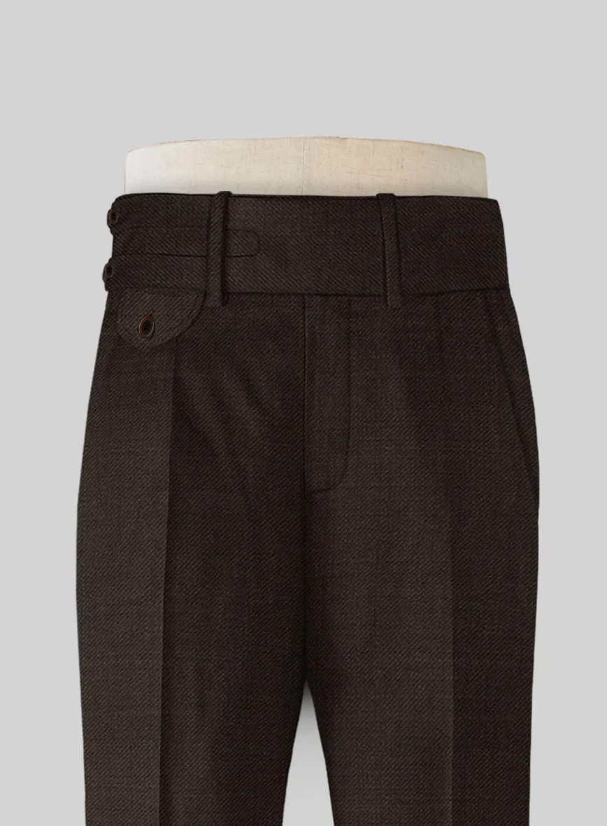 Napolean Dark Brown Double Gurkha Wool Trousers