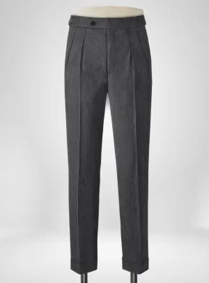 Napolean English Charcoal Wool Highland Trousers