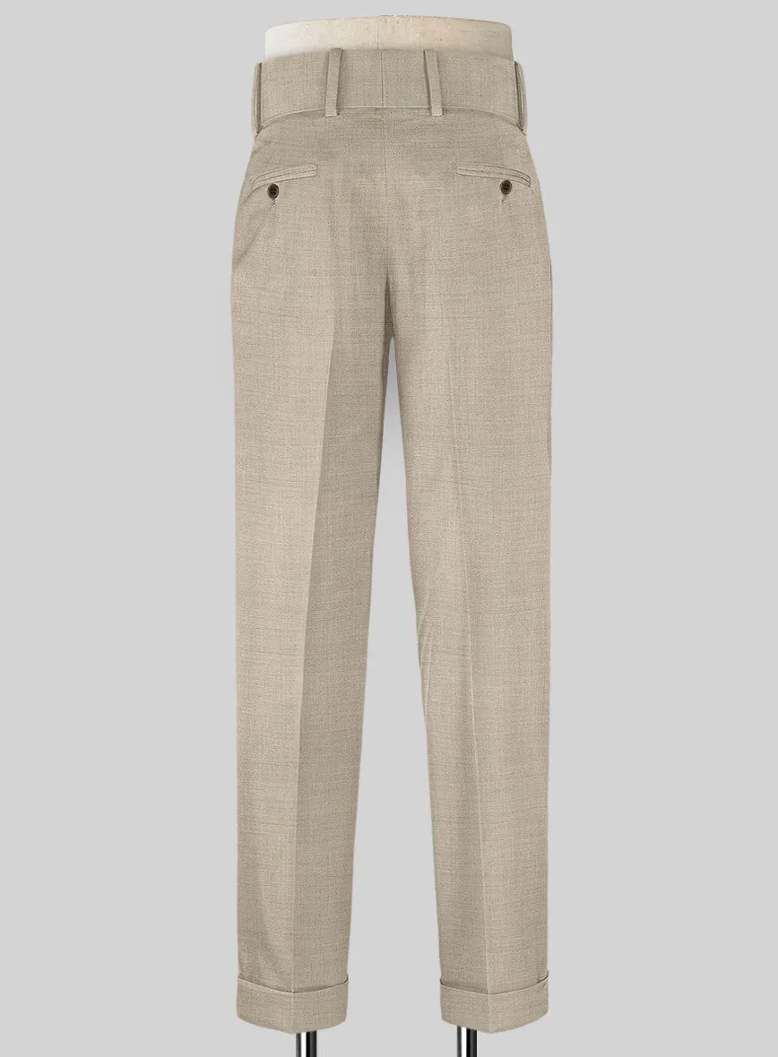 Napolean Melange Khaki Double Gurkha Wool Trousers