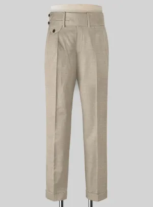 Napolean Melange Khaki Double Gurkha Wool Trousers