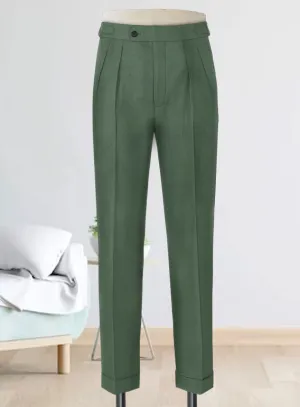 Napolean Moss Green Wool Highland Trousers