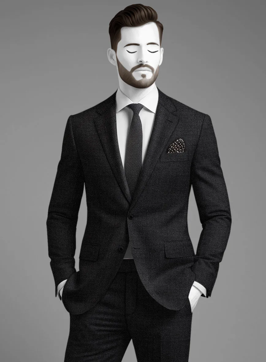 Napolean Stone Black Wool Suit